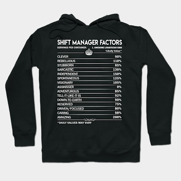 Shift Manager T Shirt - Shift Manager Factors Daily Gift Item Tee Hoodie by Jolly358